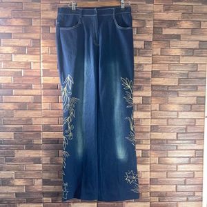 Vintage Christine Phillipe Womens Hi Rise Jeans with Gold Embroidery size Medium